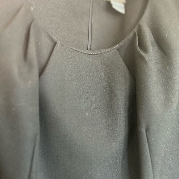 Ann Taylor Petites Black Midi Sheath Dress with Scoop Neck and Pockets - Picture 6 of 12